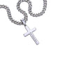 Personalized Steel Cross Necklace on Cuban Chain For Husband w/ MC