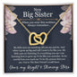 Interlocking Hearts Necklace For Sister (Yellow & White Gold Variants)