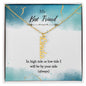 Vertical Name Necklace For Best Friend W/MC